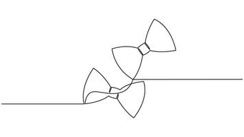 Minimalist Drawing of Bowties with Single Continuous Line Artistic Style vector