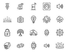 Internet of Things IoT Line Icons Set vector