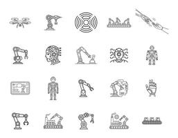 Smart Automation and Robotic Technology Icons vector