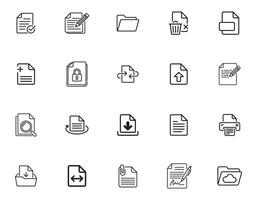 20 Document and File Management Icons Bundle for Business Use vector