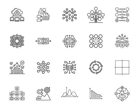 máquina aprendizaje y ai íconos paquete vector