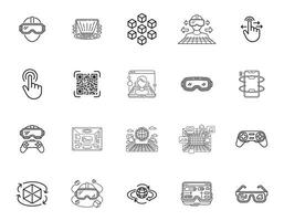 VR and AR Technology Icons Collection vector