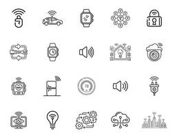 IoT Technology and Connectivity Icons Pack vector