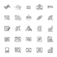 Essential SEO and Web Optimization Icons Collection 25 Modern Designs vector