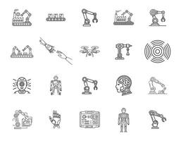 Modern Robot and Automation Process Icons vector