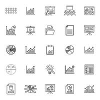 Business Presentation and Report Icons Collection 25 Essential Designs vector