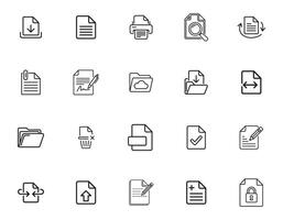 20 Document and File Management Icons Set for Office Projects vector