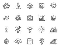 Startup Growth and Future Tech Icons Set vector