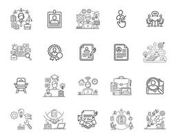 Modern Job and Career Icons Pack 20 Unique Elements vector