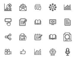 Modern Content Marketing Icons Pack 20 Unique Elements vector