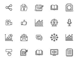 20 Content Marketing Icons Bundle for Digital Strategy vector