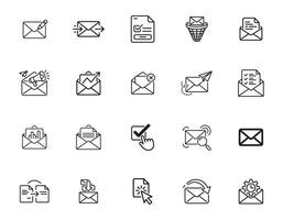 20 Email Marketing Icons Bundle for Digital Promotion vector