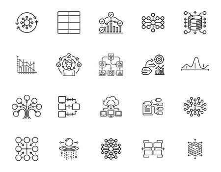 inteligente tecnología y máquina aprendizaje íconos conjunto vector