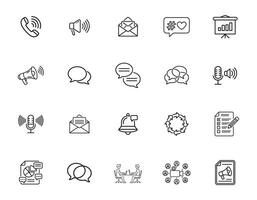 Corporate Messaging and Collaboration Icons Set vector