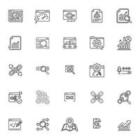 25 SEO and Web Optimization Icons Bundle for Online Marketing vector