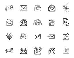 Modern Email Marketing Icons Pack 20 Unique Elements vector
