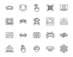 Virtual and Augmented Reality Icons Set vector