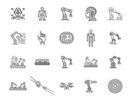 Robotics and Automation Line Icons Set vector