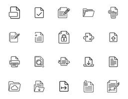 Essential Document and File Management Icons Collection 20 Modern Designs vector