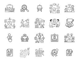 20 Job and Career Icons Bundle for Recruitment and HR Projects vector
