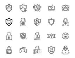 Secure Access and Encryption Icons Pack vector