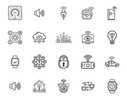 Smart Devices and IoT Network Icons Collection vector