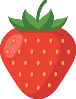 Flat Icon of a Vibrant Red Strawberry vector