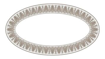 Decorative oval frame. Elegant element for design in Eastern style, place for text. Floral golden border. Lace illustration for invitations and greeting cards vector