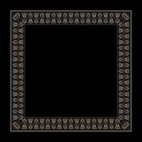 Vintage decorative golden frame. Gold Decorative border frame deco label. Square floral european pattern frame arabesque. Elegant element for square surfaces, laser cutting, invitation, textile vector