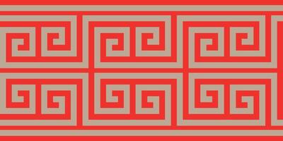 Golden Chinese seamless ornament on a red background. Classic Endless pattern frame border China. For Traditional Chinese decorative frame. Chinese symbol for Chinese new year or other festival vector