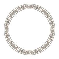 Beautiful gold round frame arabesque. Golden plate with floral design. Vintage, ethnic frame with arabesques. Pattern frame for round surface, household utensil, textile, embroidery, porcelain vector