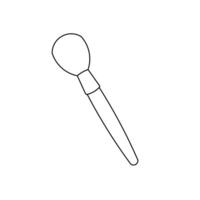Makeup tools brush line art icon vector