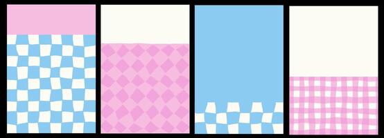 Colorful trendy checker board square background for design. vector