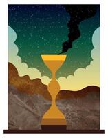 Mystical Chalice in Desert Night vector