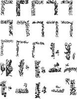 set of vintage hand drawn elements vector