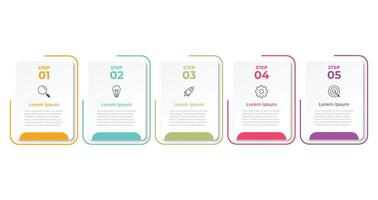 Presentation business infographic template with 5 step vector