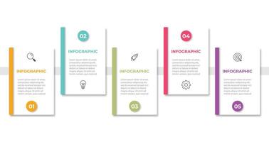 Timeline Creator infographic template. 5 Step timeline journey, calendar Flat simple infographics design template. presentation graph. Business concept with 5 options vector