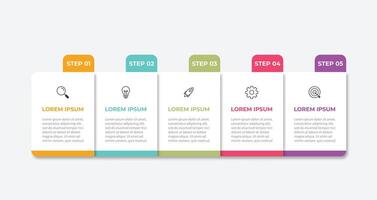 Timeline Creator infographic template. 5 Step timeline journey, calendar Flat simple infographics design template. vector