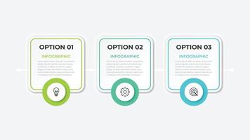 Business infographic template. Thin line design label with icon and 3 options, steps or process. vector