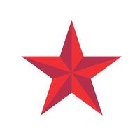 Simple geometric red star isolated on white background minimal flat design vector