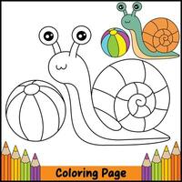 Relaxing Snail Coloring Page vector