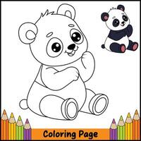 Realistic Panda Coloring Page vector