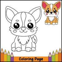 Relaxing Dog Coloring Sheet vector
