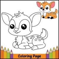 Deer Drawing Coloring Sheet 1 vector