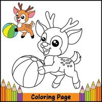 Relaxing Deer Coloring Page vector