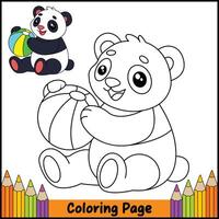 Sleeping Panda Coloring Page vector