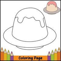 Tasty Pudding Coloring Page vector