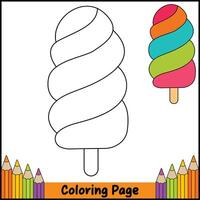 Yummy Ice Popsicle Coloring Page vector