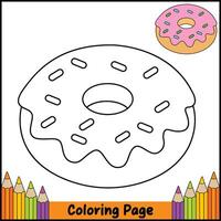 Tasty Donut Coloring Page vector