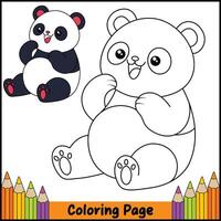 Sitting Panda Coloring Page vector